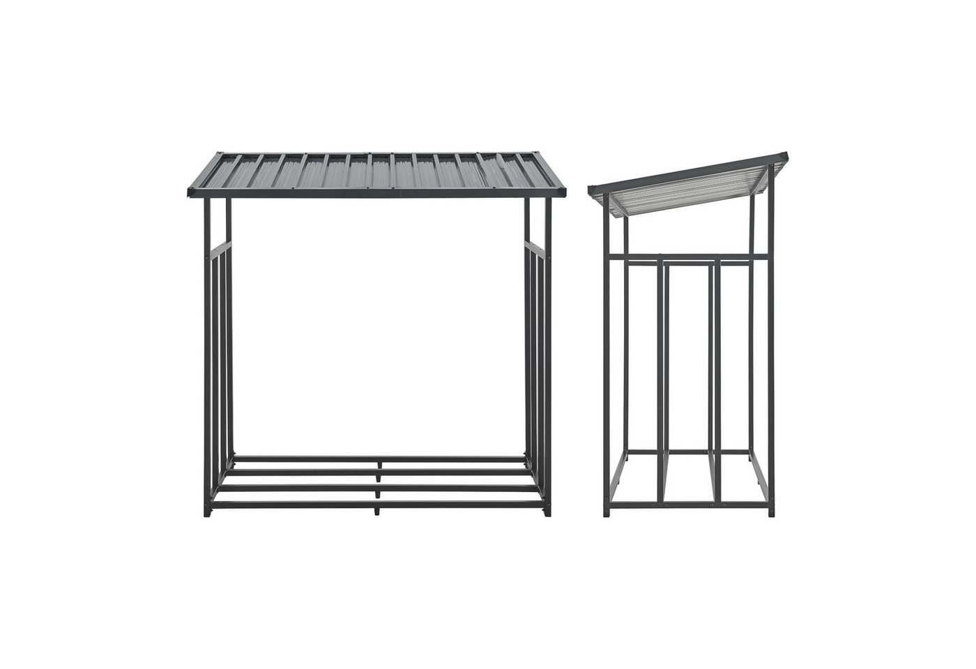 casa.pro Kaminholzregal, BxTxH:143x70x145 cm, »Yakutat« Kaminholzregal 145x143x70cm Schwarz – Bild 5 von 5