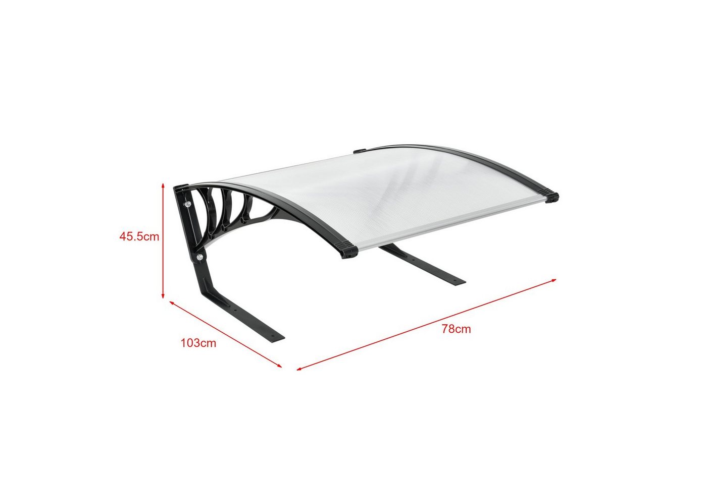 casa.pro Mähroboter-Garage, BxTxH: 103x78x45.5 cm, »Monza«Überdachung Rasenroboter 78x103x46cm Schwarz/Transparent – Bild 3 von 5