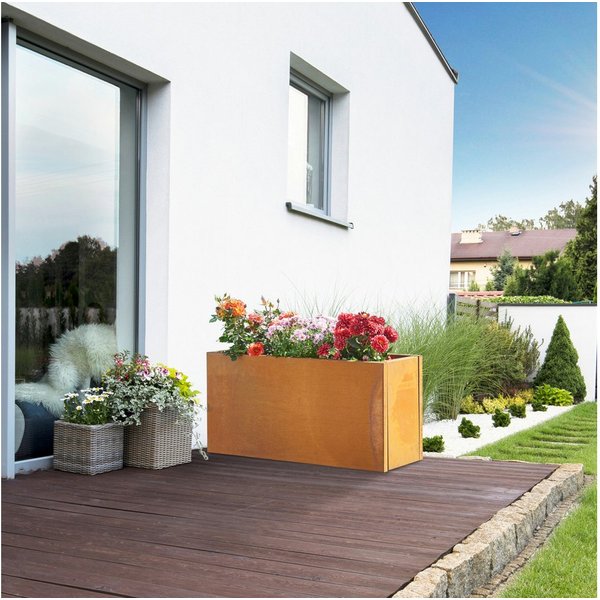 casa.pro Pflanzkübel, »Vaargel« Blumenkasten 40x80x30 cm Cortenstahl Edelrost
