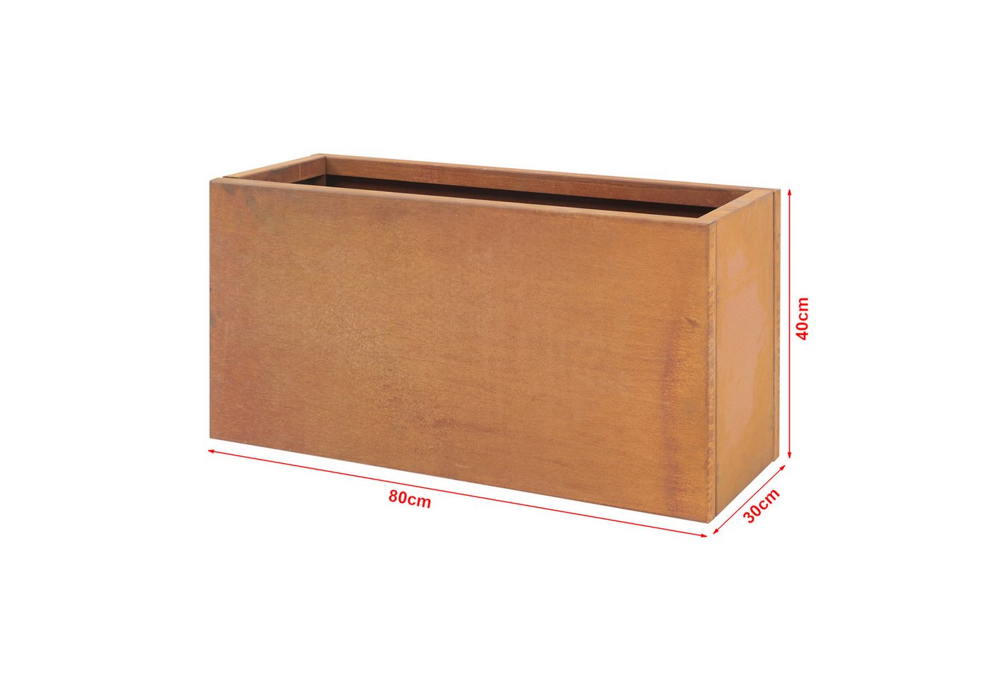 casa.pro Pflanzkübel, »Vaargel« Blumenkasten 40x80x30 cm Cortenstahl Edelrost – Bild 3 von 5