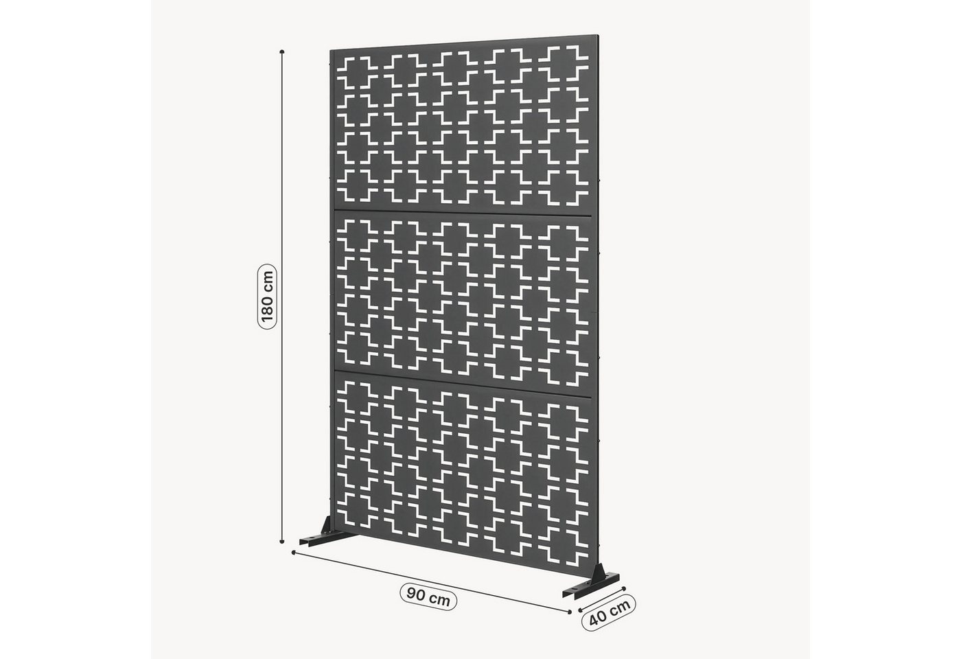 casa.pro Raumteiler, »Basciano« Trennwand verzinkter Stahl 180x90 cm Anthrazitgrau – Bild 3 von 5