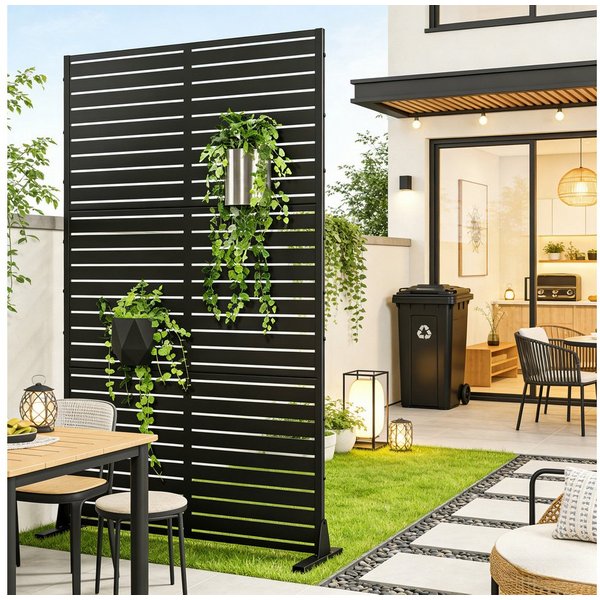 casa.pro Raumteiler, »Nodepp« Trennwand verzinkter Stahl 180 x 90 cm Schwarz