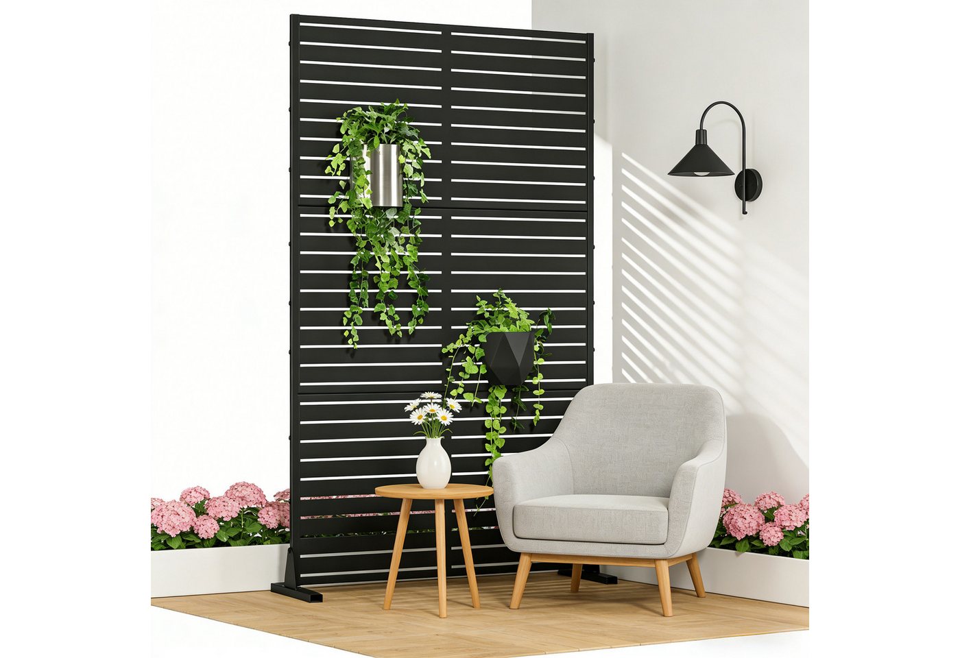 casa.pro Raumteiler, »Nodepp« Trennwand verzinkter Stahl 180 x 90 cm Schwarz – Bild 2 von 5