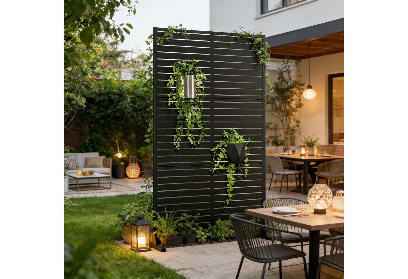 casa.pro Raumteiler, »Nodepp« Trennwand verzinkter Stahl 180 x 90 cm Schwarz – Bild 3 von 5