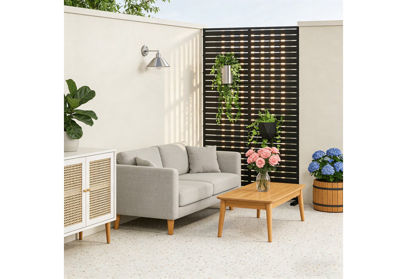 casa.pro Raumteiler, »Nodepp« Trennwand verzinkter Stahl 180 x 90 cm Schwarz – Bild 4 von 5
