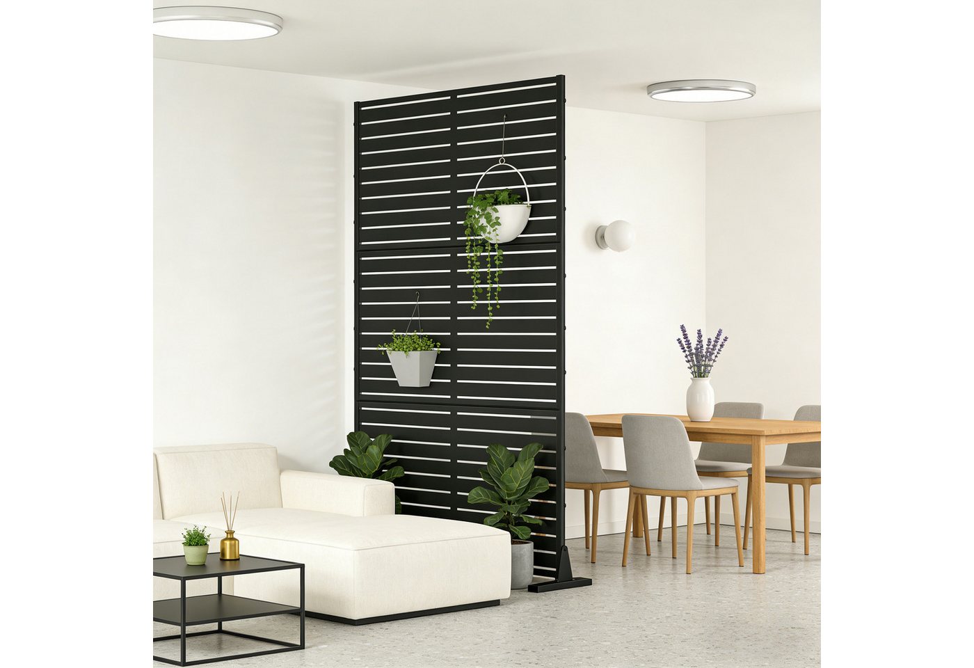 casa.pro Raumteiler, »Nodepp« Trennwand verzinkter Stahl 180 x 90 cm Schwarz – Bild 5 von 5