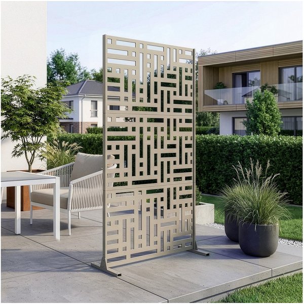 casa.pro Raumteiler, »Bernalda« Trennwand Stahl 180 x 90 cm Knoblauchbeige