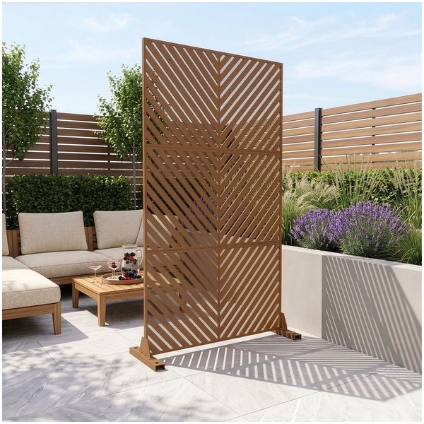 casa.pro Raumteiler, »Kekan« verzinkter Stahl 180 x 90 cm Braun