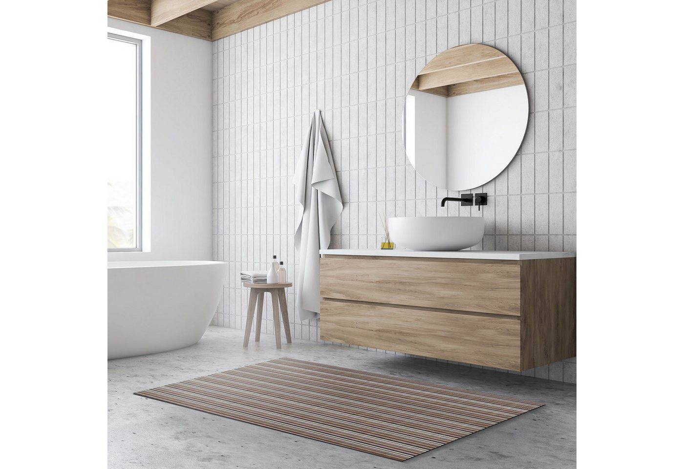 casa pura Badematte Asti, Badteppich erhältlich in 5 Größen, angenehme Haptik, Höhe 3 mm, rechteckig, schnell trocknend, antibakteriell – Bild 5 von 5