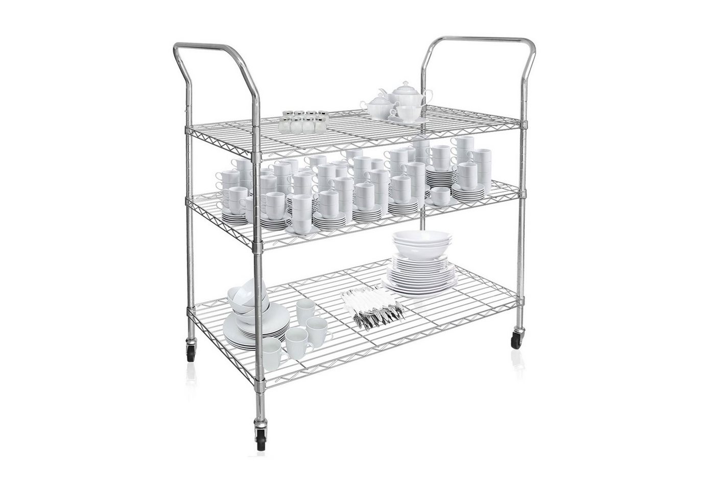 casa pura Küchenwagen Servo, Servierwagen aus Metall, 2 Griffe, Wagen, 3 Etagen – Bild 4 von 5