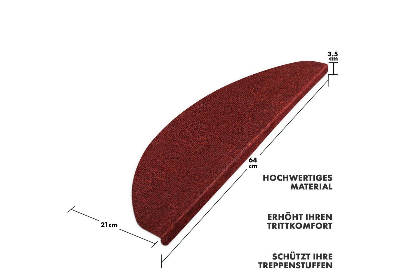 casa pura Stufenmatte Leipzig, Erhältlich in 5 Farben, Treppenschoner, halbrund, Höhe: 4.4 mm – Bild 2 von 5