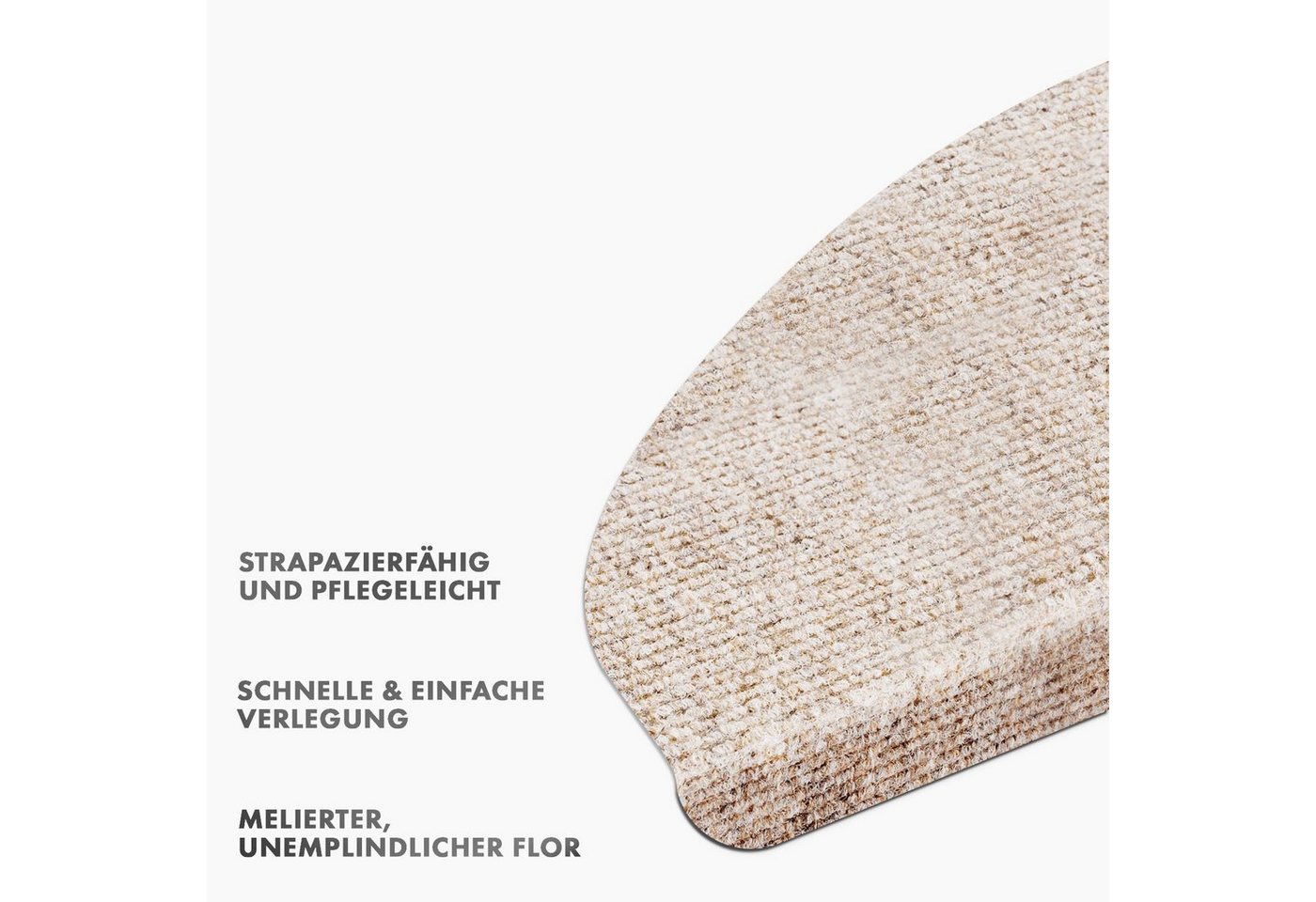 casa pura Stufenmatte Leipzig, Erhältlich in 5 Farben, Treppenschoner, halbrund, Höhe: 4.4 mm – Bild 3 von 5