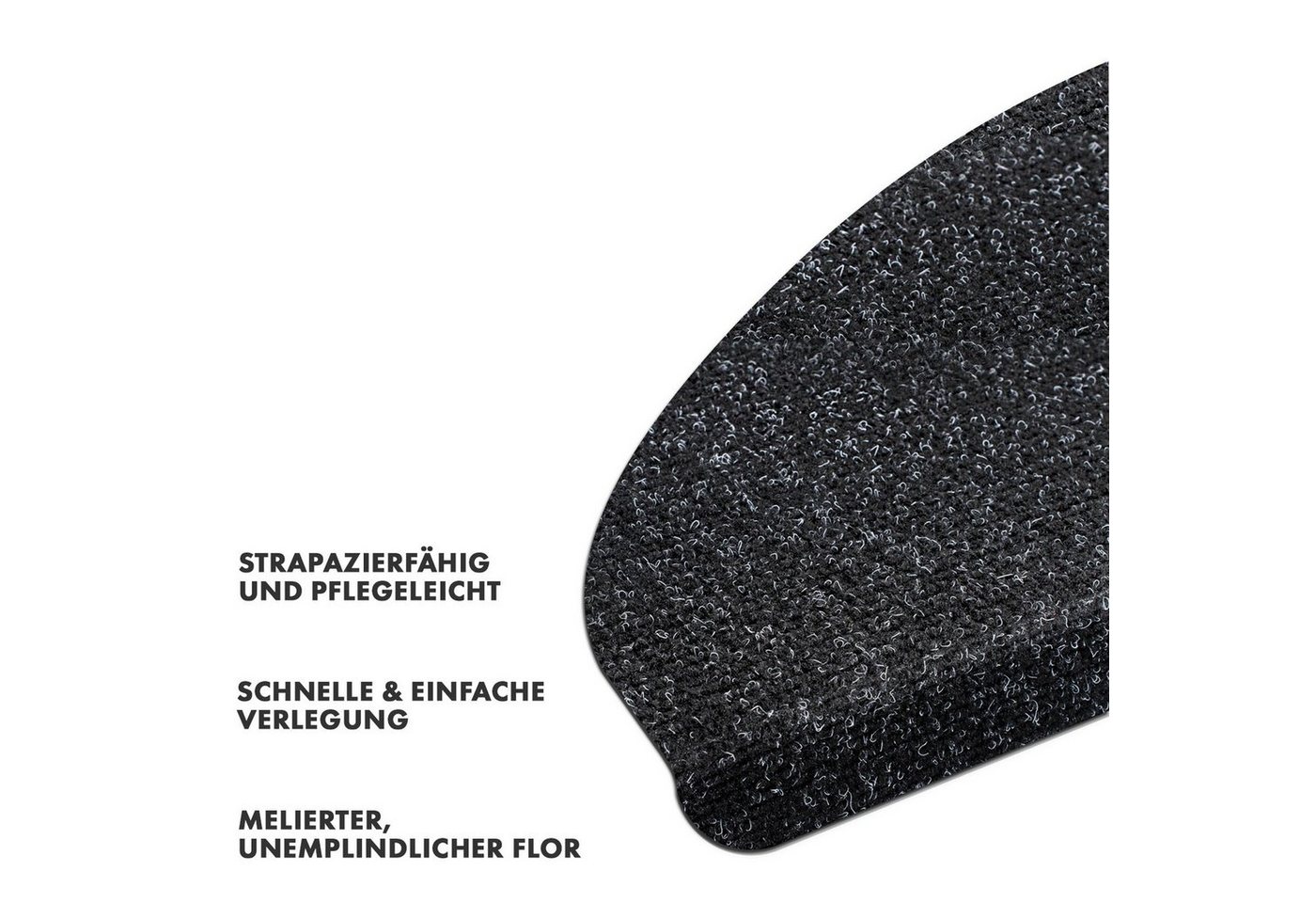 casa pura Stufenmatte Leipzig, Erhältlich in 5 Farben, Treppenschoner, halbrund, Höhe: 4.4 mm – Bild 3 von 5