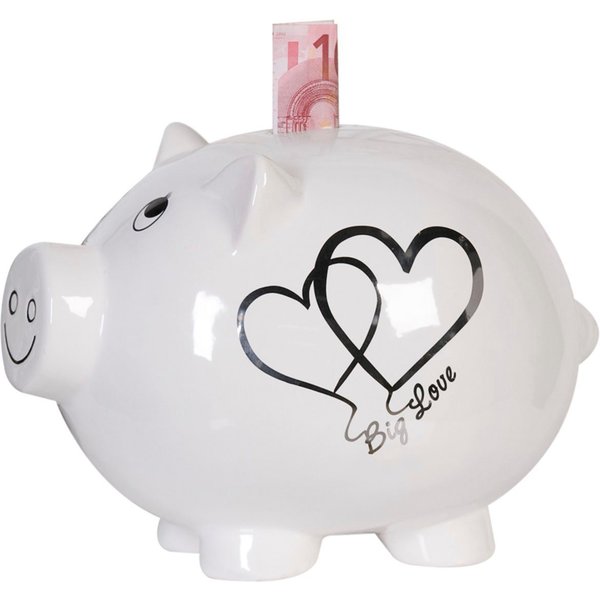 Casablanca by Gilde Dekoobjekt Sparschwein Big Love (1 St), Herzmotiv mit abschließbarem Schloss