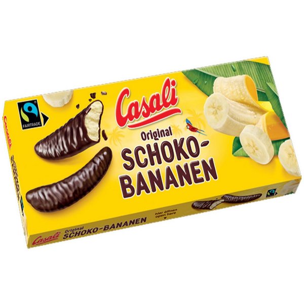 Casali Süßigkeit, Casali Bananen Schaumzuckerstücke mit Schokoladenüberzug 300g