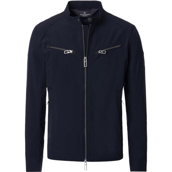 CASAMODA Blouson blau,Casual,Polyester,Unifarben,Stehkragen,Lang,Regular Fit