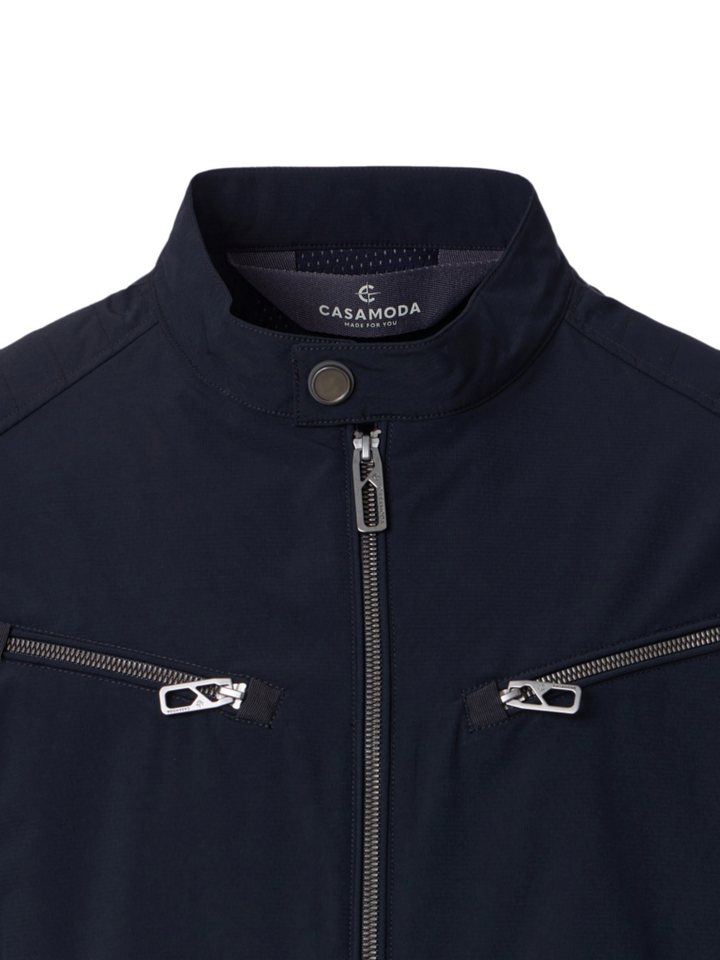 CASAMODA Blouson blau,Casual,Polyester,Unifarben,Stehkragen,Lang,Regular Fit – Bild 4 von 5