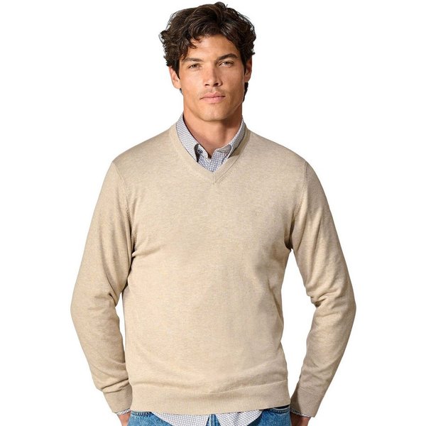 CASAMODA Strickpullover Pullover Baumwolle / V-Ausschnitt / Unifarben