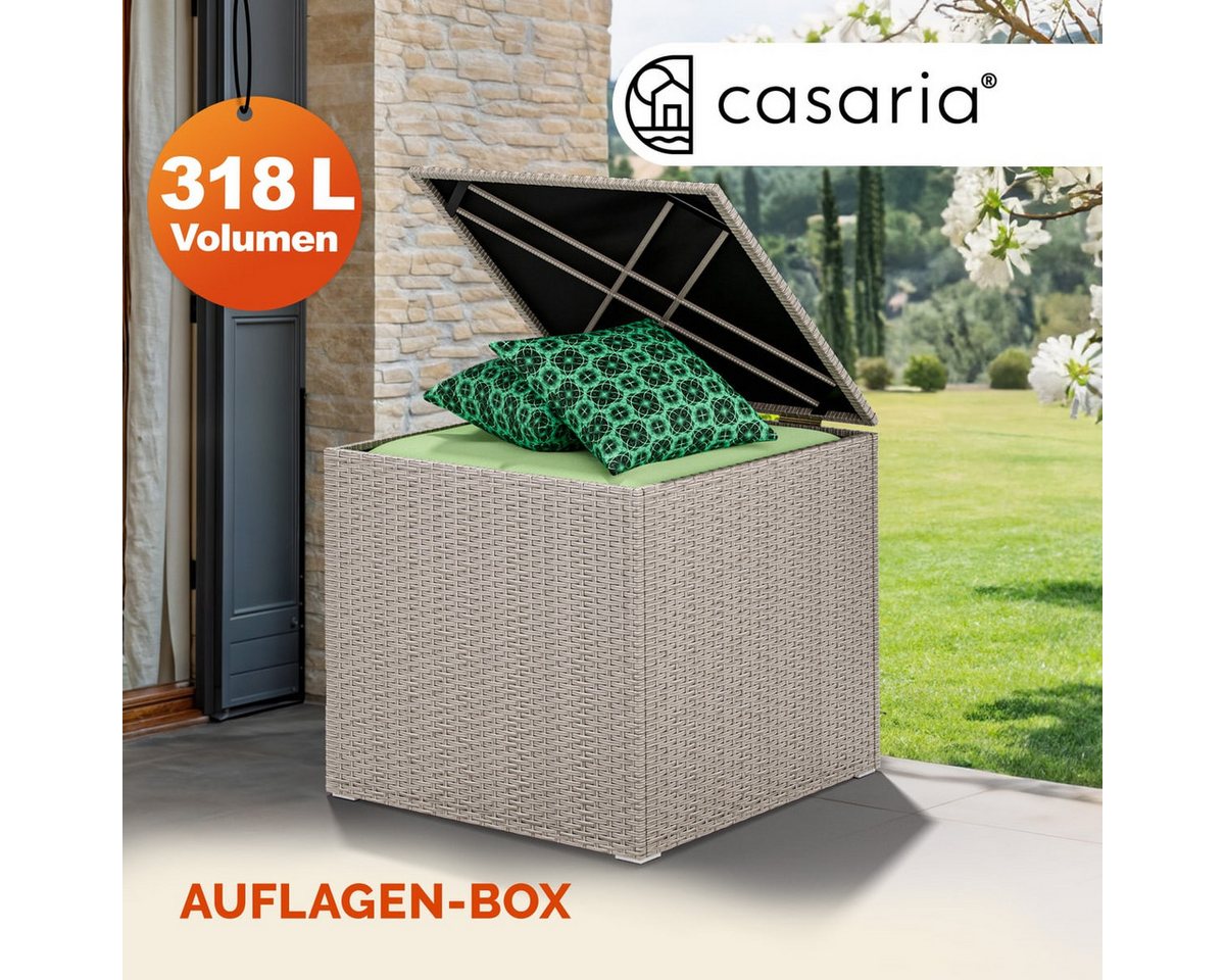 Casaria Auflagenbox, 318 L mit Deckel 75x75x70cm Wasserdicht Gasdruckfeder Garten – Bild 2 von 5