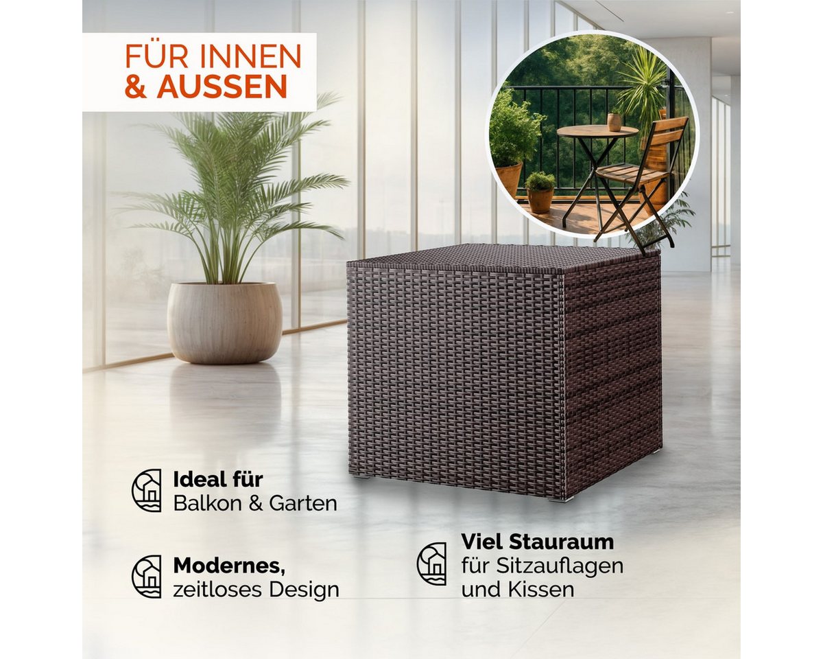 Casaria Auflagenbox, 318 L mit Deckel 75x75x70cm Wasserdicht Gasdruckfeder Garten – Bild 5 von 5