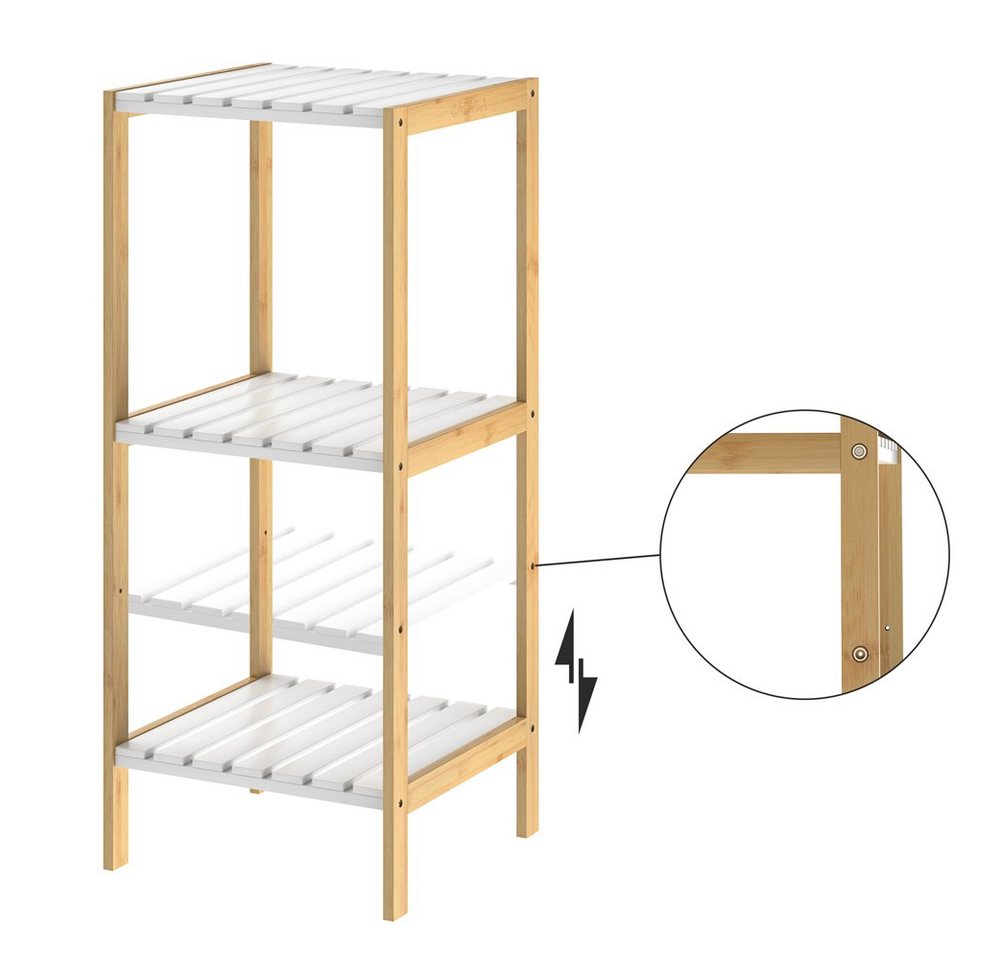 Casaria Badregal, Bambus 3 Ablagen 80x33x34 cm Holz Badezimmer Badregal Holzregal – Bild 3 von 5