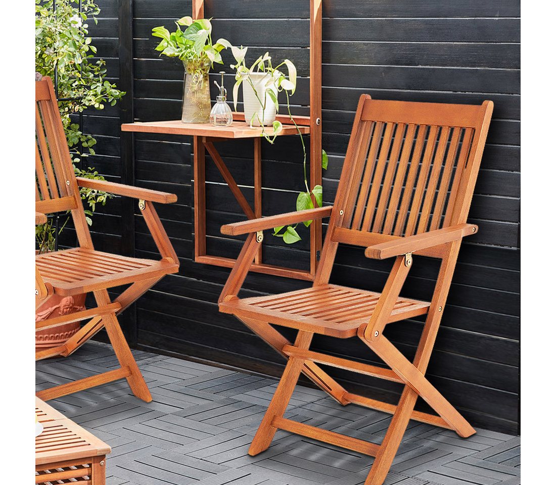 Casaria Balkonset, (3-tlg), 2 Personen Holz FSC®-zertifiziert Wetterfest Akazie Klappbar Balkon – Bild 5 von 5