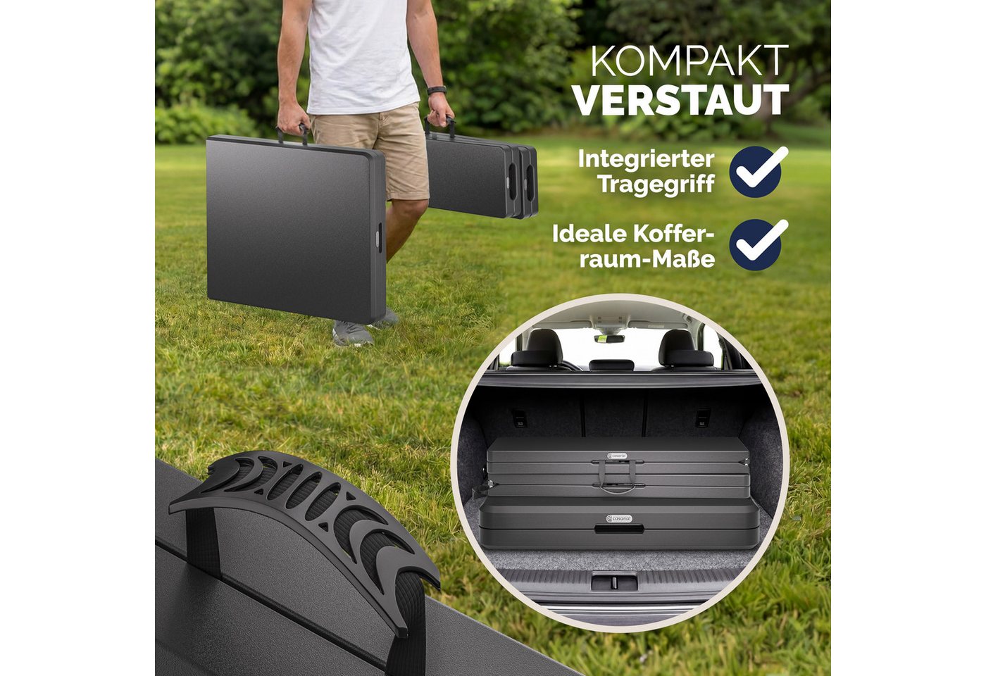 Casaria Bierzeltgarnitur, Klappbar Kunststoff 180cm Biertischgarnitur Festzeltgarnitur Camping – Bild 5 von 5