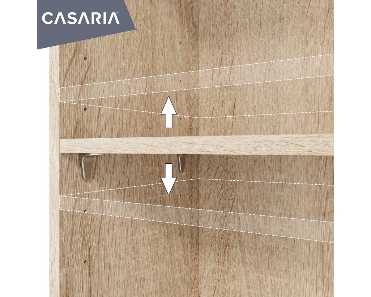 Casaria Bücherregal Vela, Eiche Holz 5 Fächer 190x60x28cm Wand Standregal Büroregal für Ordner – Bild 3 von 5