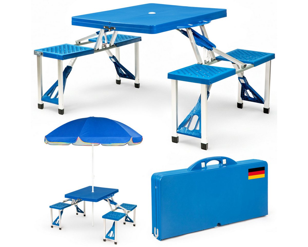Casaria Campingtisch (1-St), Klappbar mit Stühlen Schirmhalter Klapptisch Leicht Camping Zubehör – Bild 2 von 5