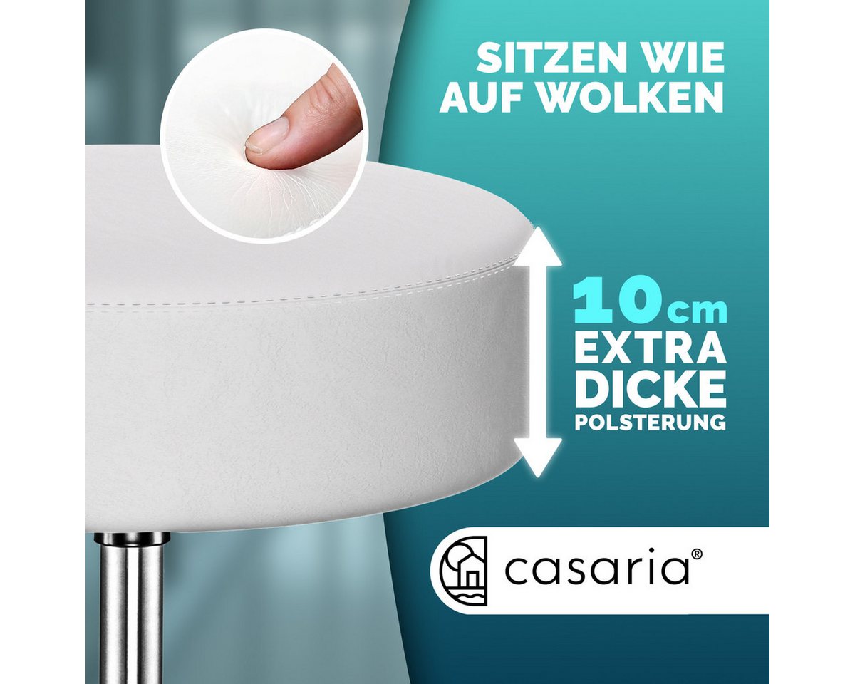 Casaria Drehhocker, Höhenverstellbar 10cm Polsterung 46-60cm Sitzhöhe 360° Drehbar Ø35cm – Bild 2 von 5