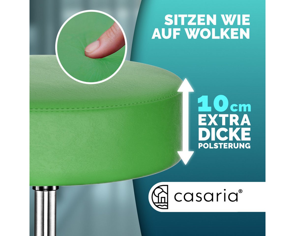 Casaria Drehhocker, Höhenverstellbar 10cm Polsterung 46-60cm Sitzhöhe 360° Drehbar Ø35cm – Bild 2 von 5