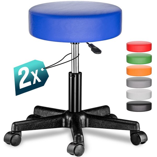 Casaria Drehhocker, Höhenverstellbar 10cm Polsterung 46-60cm Sitzhöhe 360° Drehbar Ø35cm