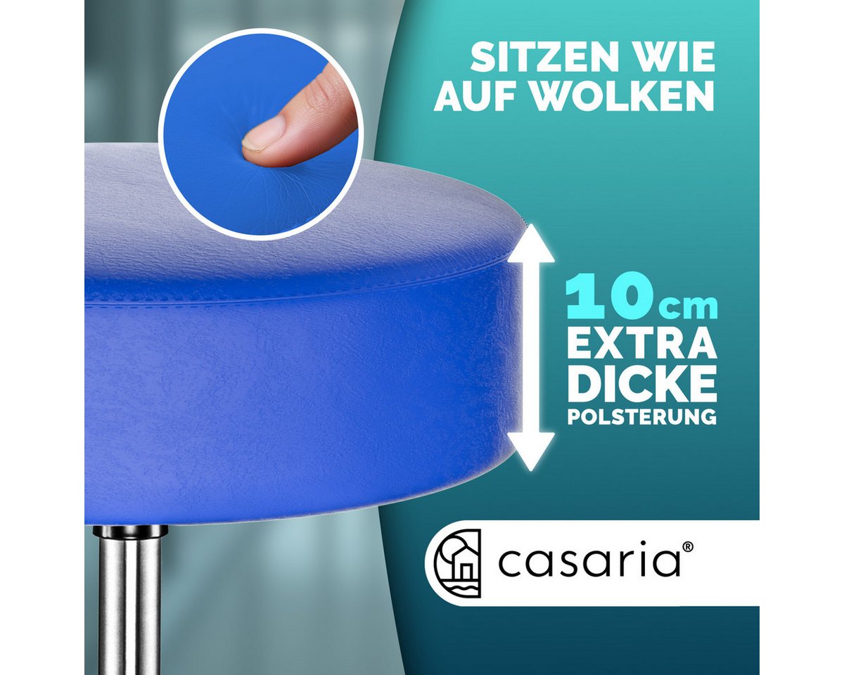 Casaria Drehhocker, Höhenverstellbar 10cm Polsterung 46-60cm Sitzhöhe 360° Drehbar Ø35cm – Bild 2 von 5