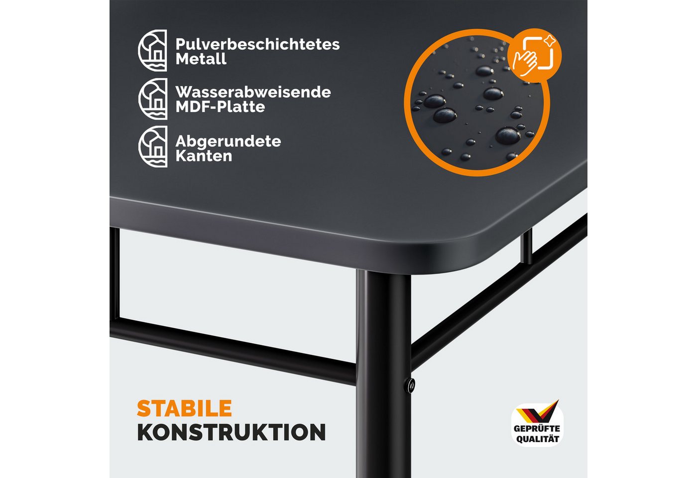 Casaria Essgruppe Leo, (5-tlg), mit 4 Stühlen Holz 5-tlg Set Metall 110x70cm Modern Esszimmer Küche – Bild 5 von 5