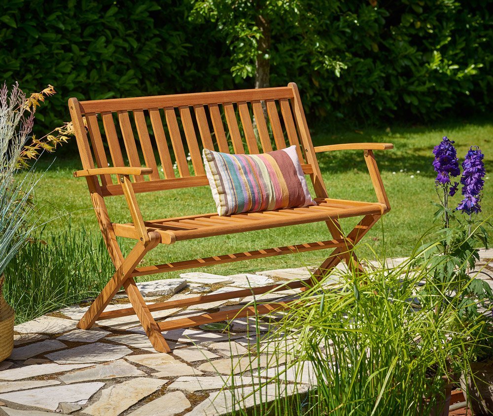 Casaria Gartenbank, Wetterfest Holz Klappbar FSC®-zertifiziert Garten Eukalyptus – Bild 2 von 5