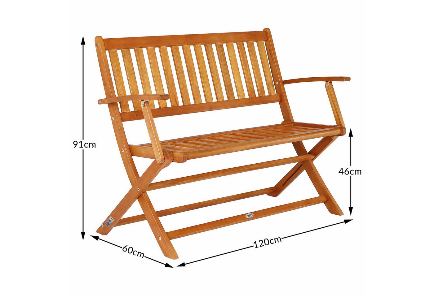 Casaria Gartenbank, Wetterfest Holz Klappbar FSC®-zertifiziert Garten Eukalyptus – Bild 4 von 5