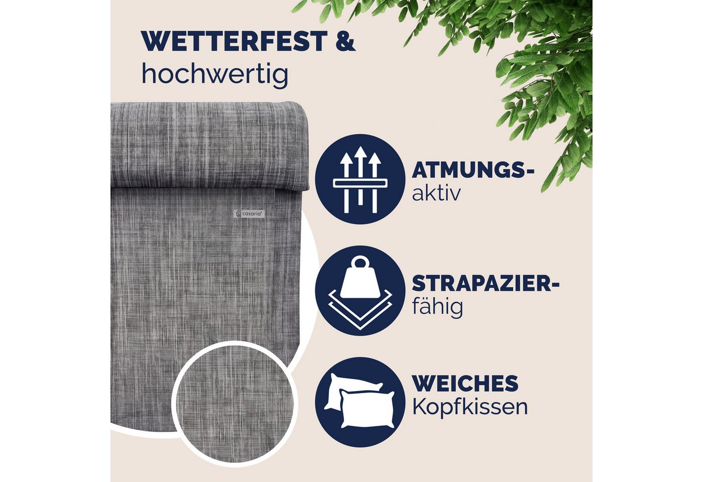Casaria Gartenstuhl, Klappbar 4er Set 7-fach Verstellbar Alu mit hoher Rückenlehne – Bild 5 von 5