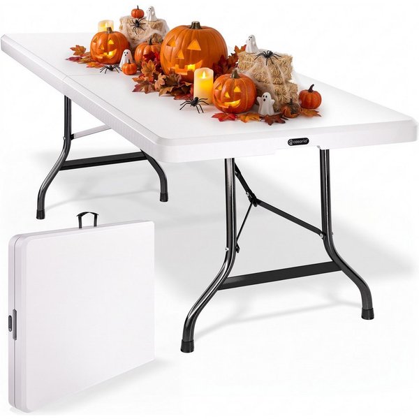 Casaria Gartentisch (1-St), 180x75cm Klappbar Wetterfest Tragbar Garten Camping Buffettisch Party