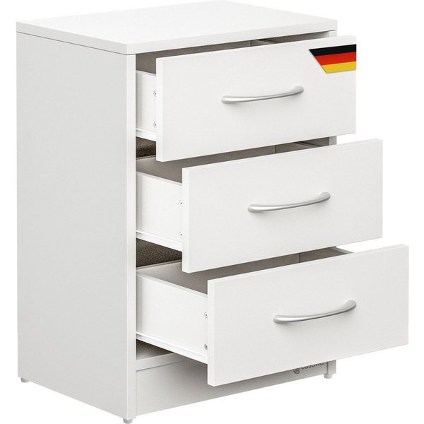 Casaria Nachttisch Eloise (1-St), mit 3 Schubladen Kabelführung Wandbefestigung Boxspringbett