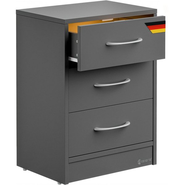 Casaria Nachttisch Eloise (1-St), mit LED 3 Schubladen Kabelführung Wandbefestigung Boxspringbett