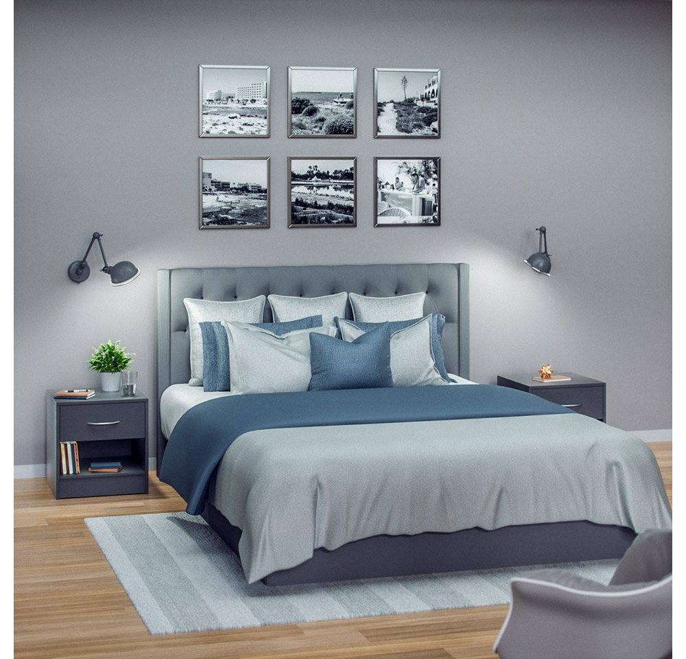 Casaria Nachttisch Kiel (1-St), mit Schublade 41x39x28cm Holz Modern Schlafzimmer Bett Nachtschrank – Bild 5 von 5