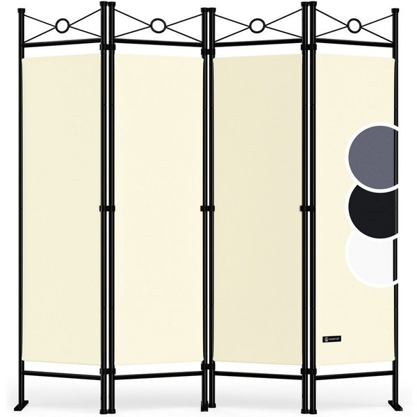 Casaria Paravent Lucca, 180x163cm Verstellbar Faltbar Stabil 4 teilig Indoor Trennwand