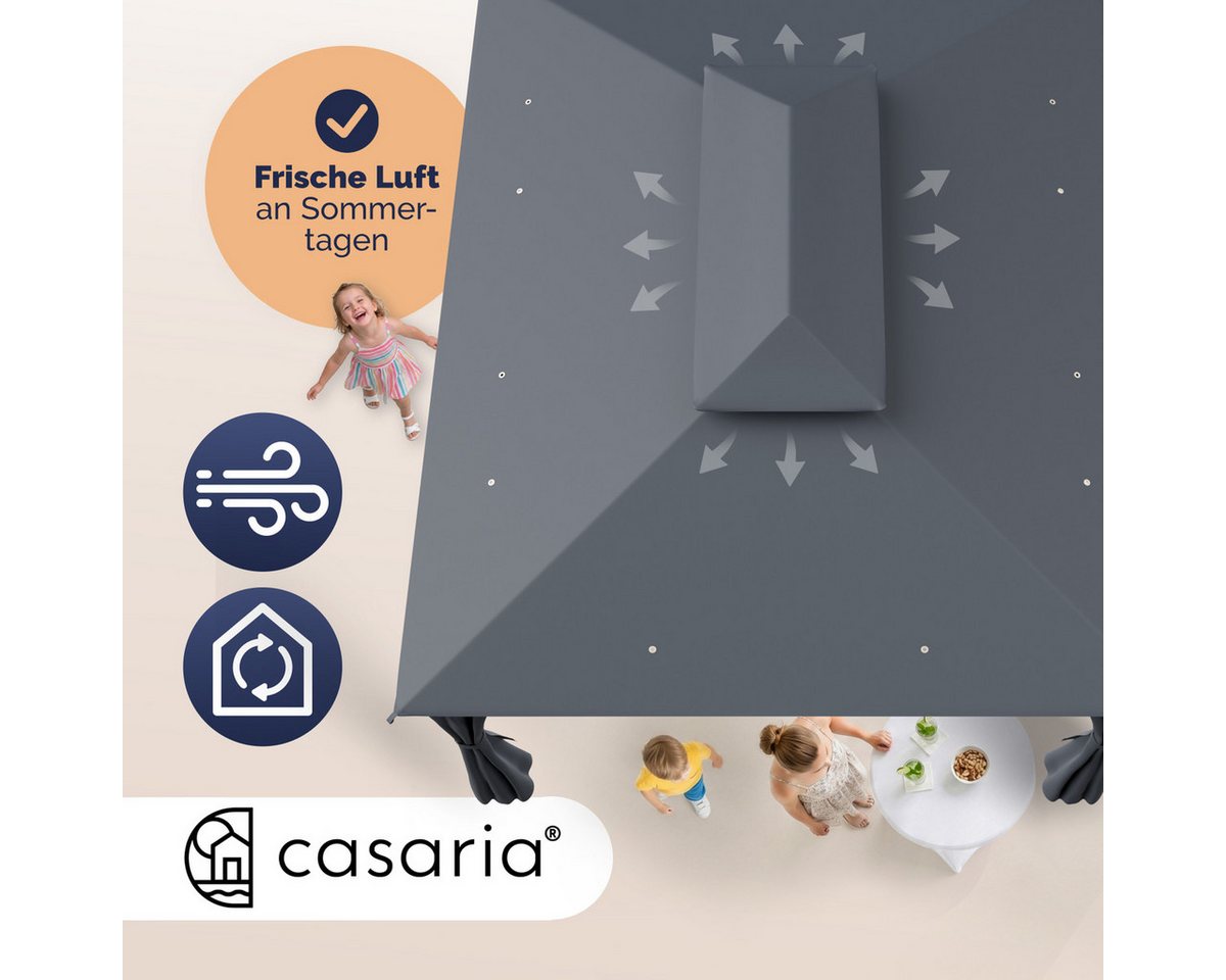 Casaria Pavillon Topas, 3x4m UV-Schutz 50+ Wasserabweisend Stabil Robust Metall Anthrazit – Bild 4 von 5