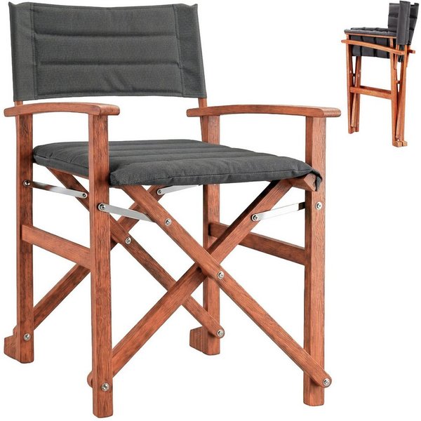 Casaria Regiestuhl, Klappbarer gepolsterter FSC®-zertifizierter Holz Stuhl bis 160 kg