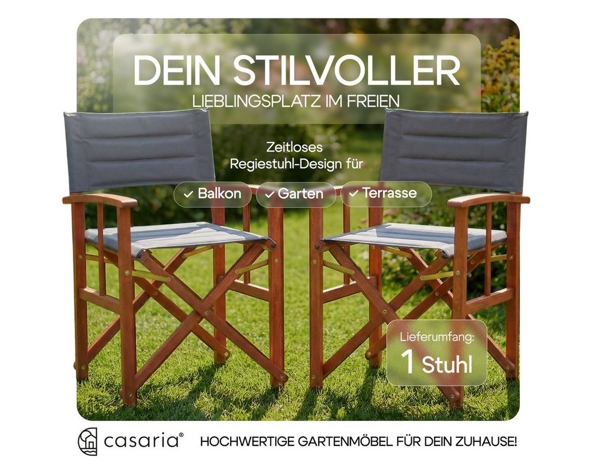 Casaria Regiestuhl, Klappbarer gepolsterter FSC®-zertifizierter Holz Stuhl bis 160 kg – Bild 2 von 5