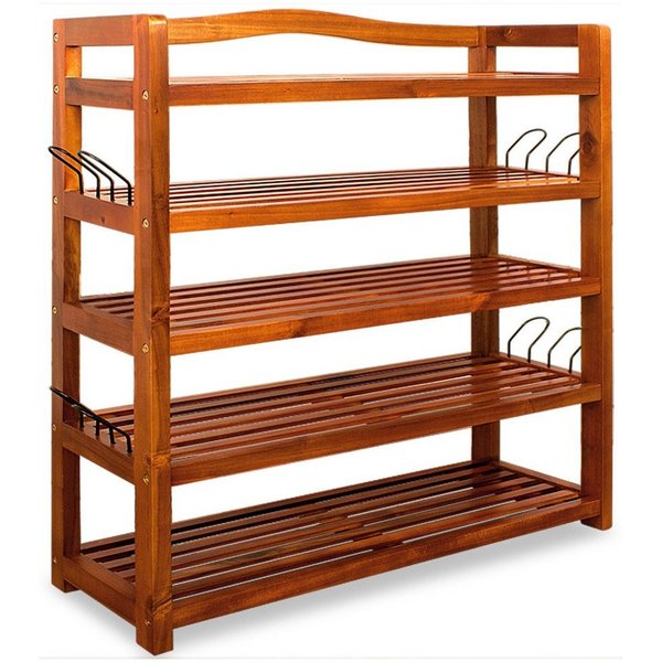 Casaria Schuhregal Akazie, Holz FSC®-Zertifiziert 5 Ebenen 80x26x82cm Akazie Schmal Platzsparend
