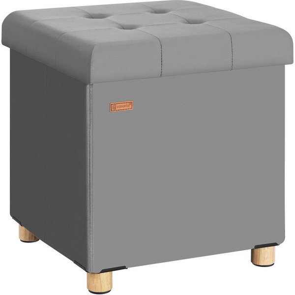 Casaria Sitzhocker, Samt Anthrazit Faltbar inkl. Füßen 38x38cm 300kg Belastbar Wohnzimmer
