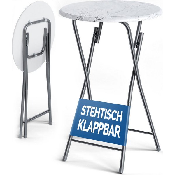 Casaria Stehtisch (1-St), Klappbar 110cm Hoch Rund Ø60cm Garten Camping Bistrotisch Partytisch