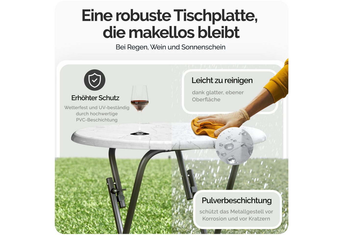 Casaria Stehtisch (1-St), Klappbar 110cm Hoch Rund Ø60cm Garten Camping Bistrotisch Partytisch – Bild 3 von 5