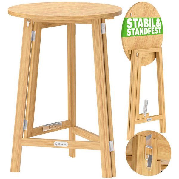 Casaria Stehtisch (1-St), Holz Ø 78 cm 111 cm hoch klappbar bis 80kg belastbar Massivholz Tanne
